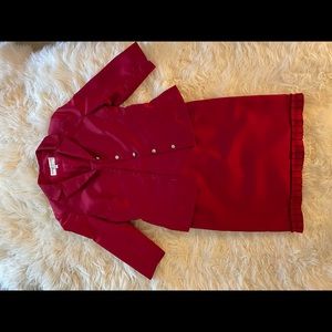 Deep red Donna Ricco dress and matching jacket 6 petite